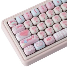 138 PCS PBT Keycaps Cute Cotton Candy MOG Profile Mechanical Keyboard Caps picture
