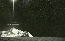 Landscape nature art mountains snowy peak water sea text Custom Gaming Mat Desk picture