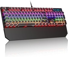 Magegee MK-STORM Typewriter Style Mechanical Gaming Keyboard Black Retro  picture