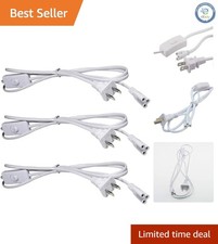 Flexible 3-Pack 6FT T5/T8 LED Power Extension Cables - Built-in ON/OFF Switch picture