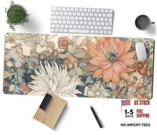 Japanese Minimalist Floral Desk Mat Aesthetic Flowers Pastel Minimalist Floral picture