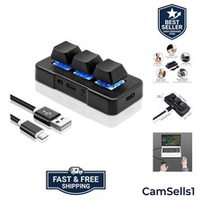 3-Key Mini Keypad USB Type C Wired Mechanical Gaming Keyboard Hot Key Customi... picture