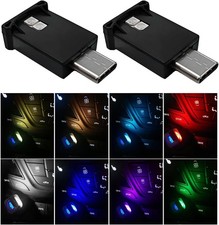 2PCS USB-C LED Car Ambient Lights, 8-Color RGB Night Lamp with Adjustable Bright picture