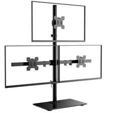 Triple Monitor Stand, Height Adjustable Free-Standing Monitor Desk Mount, fit... picture