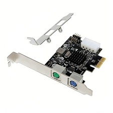 New PCIe to 2x PS/2 Port Card Keyboard Mouse Adapter w/ Low Profile Bracket picture