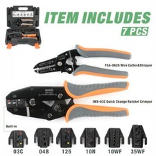 IWISS KIT-0535 Ratcheting Crimping Tool Set Quick Change Ratchet Crimper Set picture