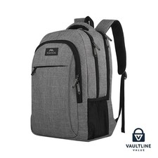 Travel Laptop Backpack 15.6 Inch Grey Polyester with Multiple Pockets picture