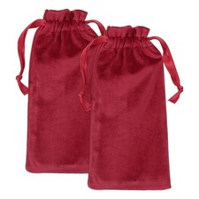 2 Pcs Cell Phone Sleeves (Size M) - Phone Storage Pouch Organizer Velvet, Red picture