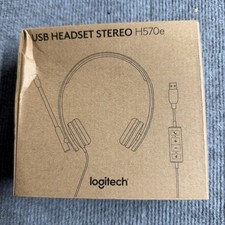 NEW Logitech H570e USB Headset Microphone for PC Mac Black Noise-Canceling Mics picture