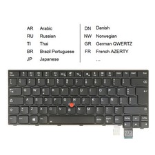 TH RU AR GR FR BR SP NW DK JA Keyboard for Lenovo Thinkpad T460P T470P Backlit picture