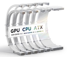 Upgrade 16AWG PSU Cables Sleeve PC Power Supply for GPU / CPU Pure White picture