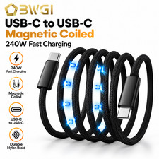 BWGI USB-C 240W Magnetic Coiled ⚡️ Fast Charging Cable (1.5 m,4.92 ft) ⚡️ picture