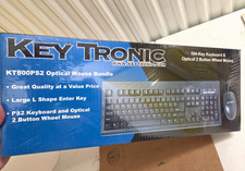 NEW Old Stock Black PS2 Keyboard & Mouse Key Tronic KT800PS2 Y2K 2000 Vintage picture
