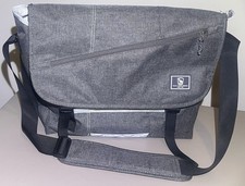 Oiwas Messenger Bag Grey Multi Pocket Computer Sleeve 10-Pocket Office Pack picture