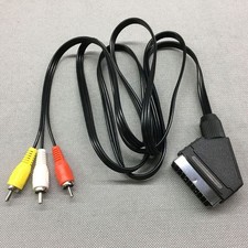 SCART Cable to RED WHITE YELLOW 3 TRIPLE RCA PHONO Audio Video TV AV Lead 1.8m picture