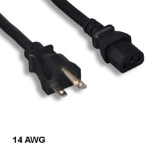6 feet 14AWG Power Cable NEMA 6-15P to IEC-60320 C13 15A/250V SJT High Voltage picture