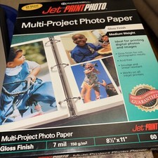 Jet Print Photo paper Multi-project gloss mediun weight 60 sheets picture