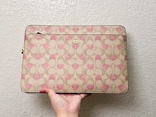 NWT Coach Laptop Sleeve In Signature Canvas With Heart Print CP374 (Fit 13 in) picture