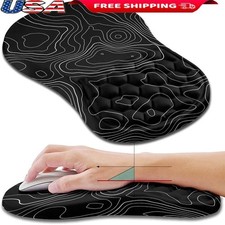 Ergonomic Mouse Pad W/ Memory Foam Wrist Support Massage Design Non-Slip Base US picture