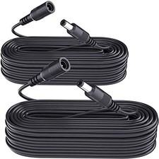 2 Pack 33ft DC Power Extension Cable, 12V, 5.5mm x 2.1mm Black picture