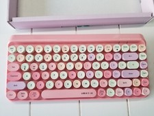 UBOTIE Portable Bluetooth Pink Colorful Computer Keyboards Wireless Mini Compact picture