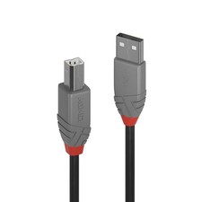 LINDY 36674 USB 2.0 Type A to B Cable, Anthra Line - Black, 3m 3m Anthra Line picture
