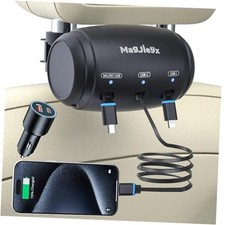 Multi Retractable Car Charger Station, Headrest 3 in 1 Charging Box+38W Adapter picture