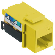 25 Hubbell netSELECT Yellow Universal A/B Cat5e Voice Data Jacks NSJ5EY picture