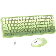 Wireless Keyboards Mouse Combo Green Gradient Ergonomic PC Laptop Computer picture