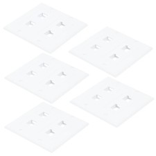5 Pcs 4 Port Hole Keystone Jack Wall Plate Faceplate 2 Gang Modular White picture