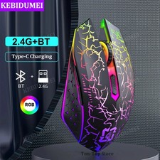 Bluetooth Wireless RGB Gaming Mouse Silent Rechargeable Mouse DPI picture