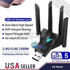 USB 3.0 Wireless WIFI Adapter 1300Mbps Long Range Dongle Dual Band 5Ghz Network picture