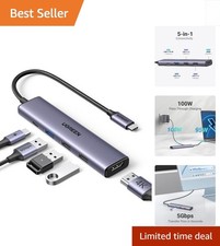 Compact 5-in-1 USB C Multiport Adapter with 4K HDMI for Ultimate Connectivity picture
