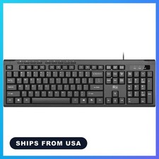 RK907 Ultra-Slim Compact USB Wired Keyboard for MAC and PC-Black(1PCS) picture