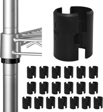 40 Pcs Wire Shelf Clips for 1 Inch Post | 20 Pairs Black Plastic picture