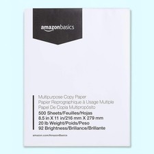Amazon Basics Multipurpose Copy Printer Paper 8.5x11 Letter 20 lb Bright White picture