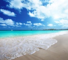 Landscape beach sea foam Custom Gaming Mat Desk picture