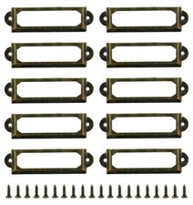 Label Holders Library File Drawer Tags Label Holder Metal Frame Name Card 50 Pcs picture