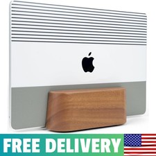 Adjustable Vertical Laptop Stand For Desk, Wooden Laptop Holder, MacBook Pro picture