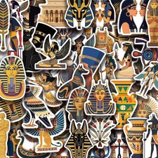 50PCS Ancient Egypt Stickers, Lost Civilizations Pyramid Sphinx Pharaoh picture
