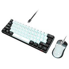 RedThunder 60% Wireless Tri-Mode Gaming Keyboard Mouse Combo - White-Black - New picture