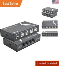 Effortless USB Device Sharing with 4 Port Manual Switch Hub - Portable Design picture