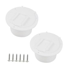 RV Round Cable Hatch Cover, 50 Amp Power Cord Hatch for RV Cords - 2Pcs, White picture
