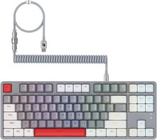 Wired Gaming Keyboard with Coiled Usb C Cable-Hot Swappable Mechanical Keyboard picture