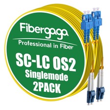 2 PCS OS2 LC To SC Fiber Patch Cable Single Mode 9/125m 1G/10GB OD2.0mm 5M picture