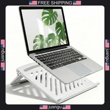 Adjustable White Laptop Stand for Desk, Foldable & Portable, Fits up to 16.2 in picture