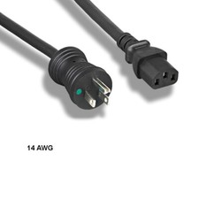 10PCS 10ft 14 AWG Hospital Grade Power Cable NEMA 5-15P to C13 15A/125V Blk picture