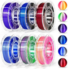 3D Printer Filament Bundle, Silk PLA 6X250G Shiny Dual Color 1.75Mm picture