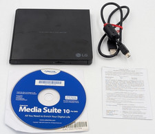 LG GP65NB60 Ultra Slim Portable DVD Writer USB Cable Tested & Working Pre-owned picture
