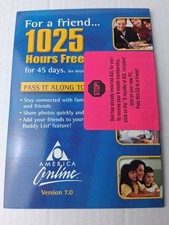 SEALED America Online Version 7.0 1025 Hour 45 Day Trial Disc for Vintage PC picture